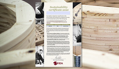 Certificate of sustainability when you buy wood packaging from Vida