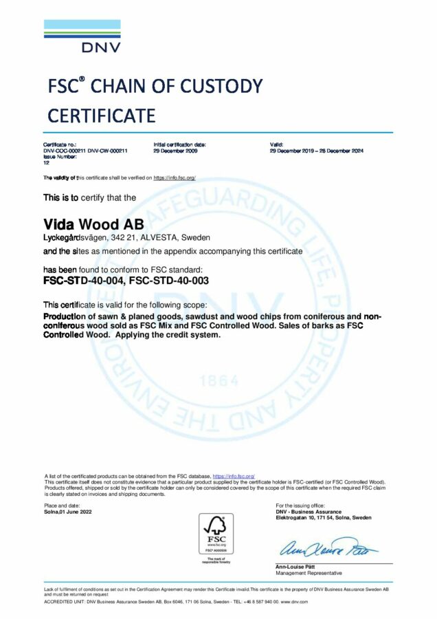 test1Certificate DNV-COC-000211